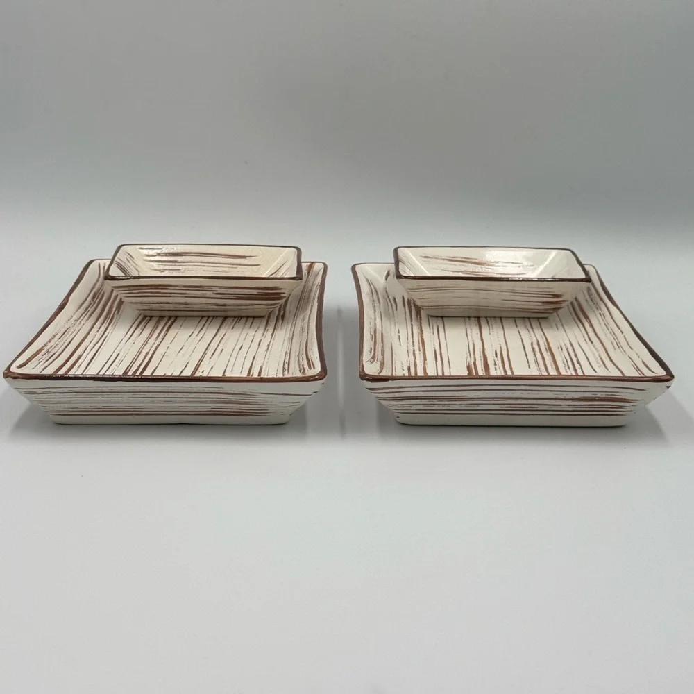 Vintage Pier 1 Ceramic “Suki” Sushi Serving Set for 2